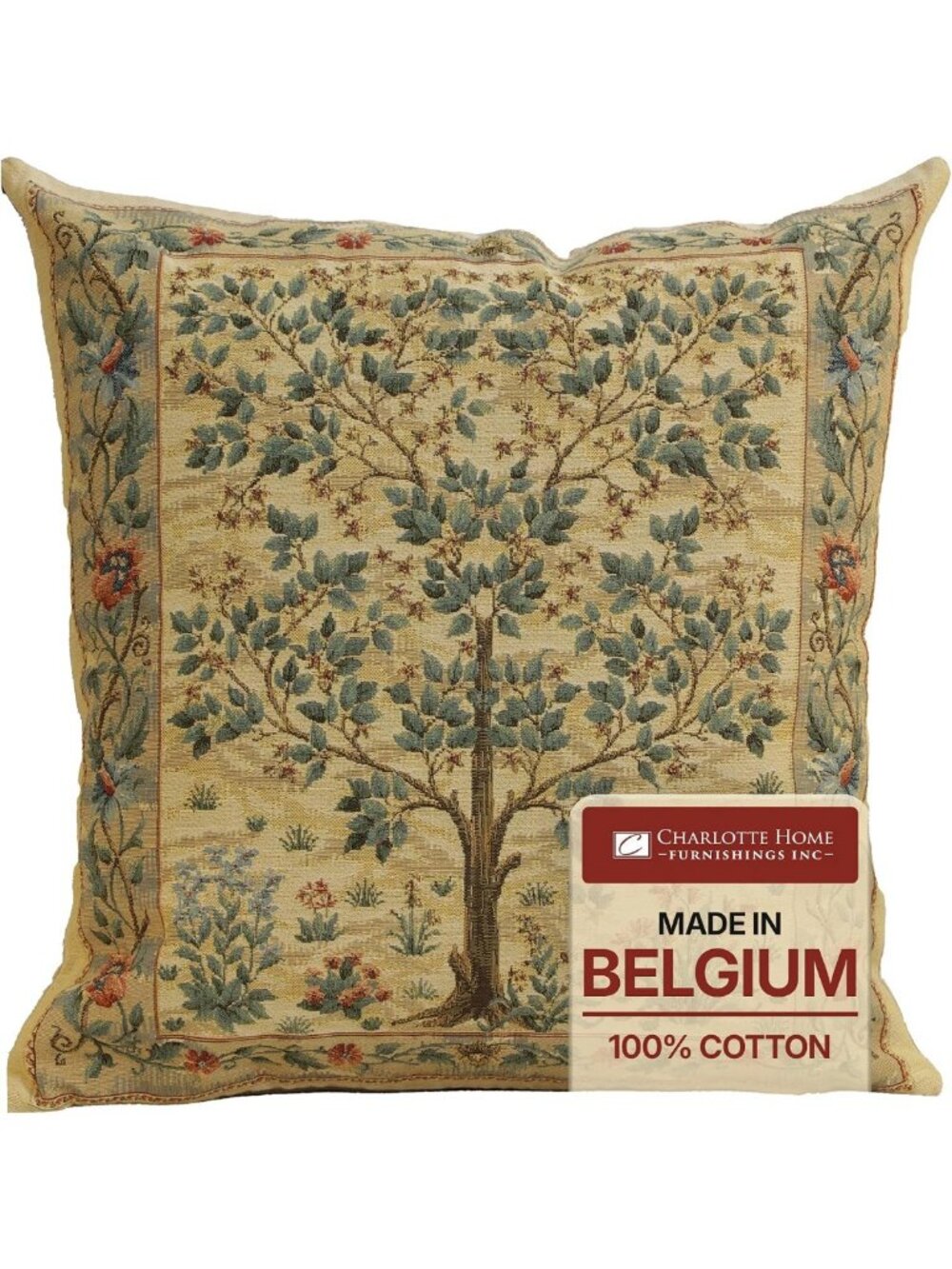 Tree of Life Tapestry Throw Pillow Cover - 18x18 Decorative Cushion